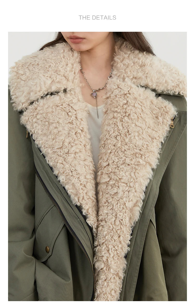 Women’s Retro Motorcycle Cotton Jacket – Casual Warm Winter Coat