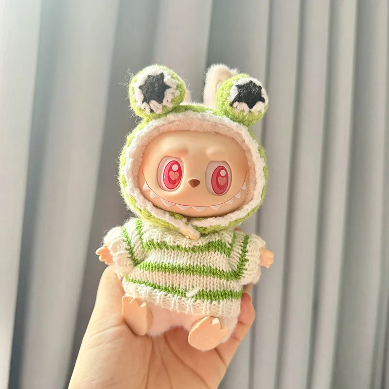 17cm Labubu Plush Doll Pumpkin Outfit – Kawaii Idol Clothes & Accessories