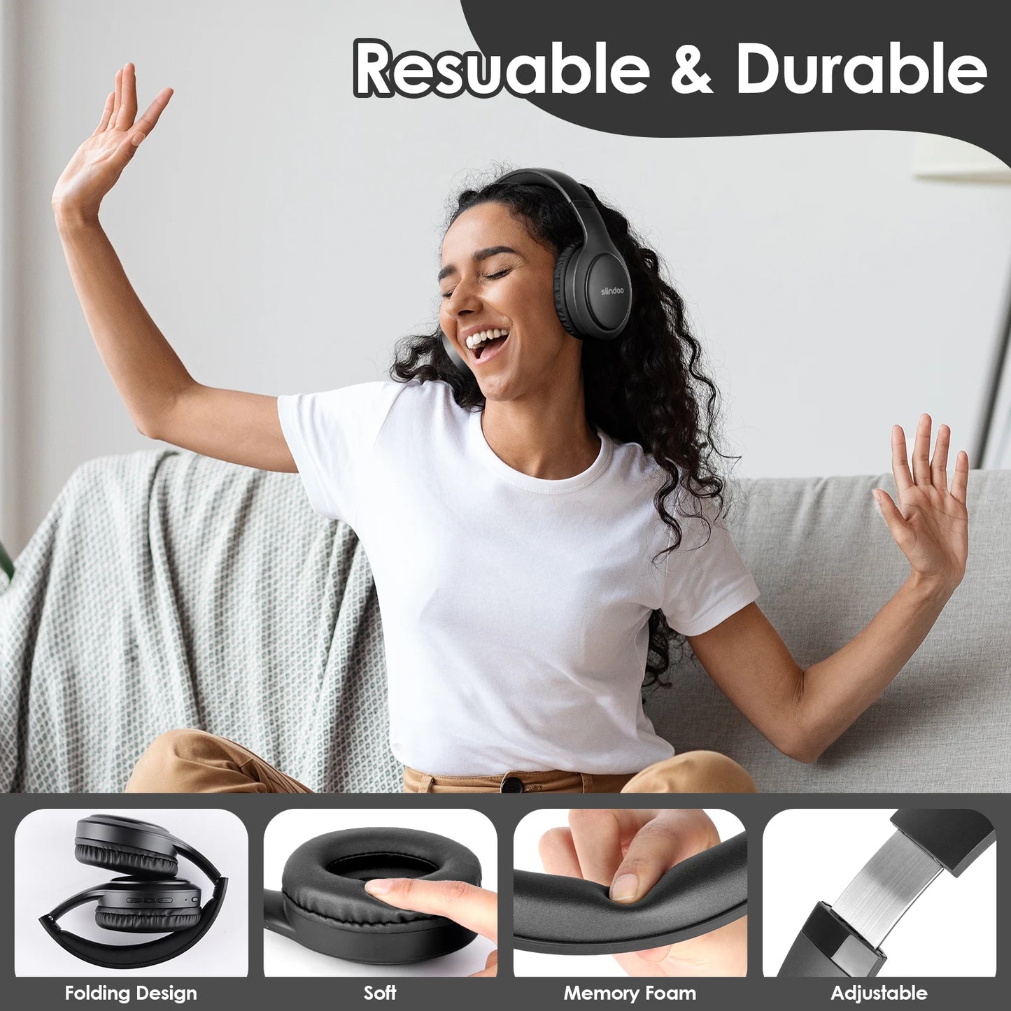 Siindoo JH-919 Wireless Bluetooth Headphones