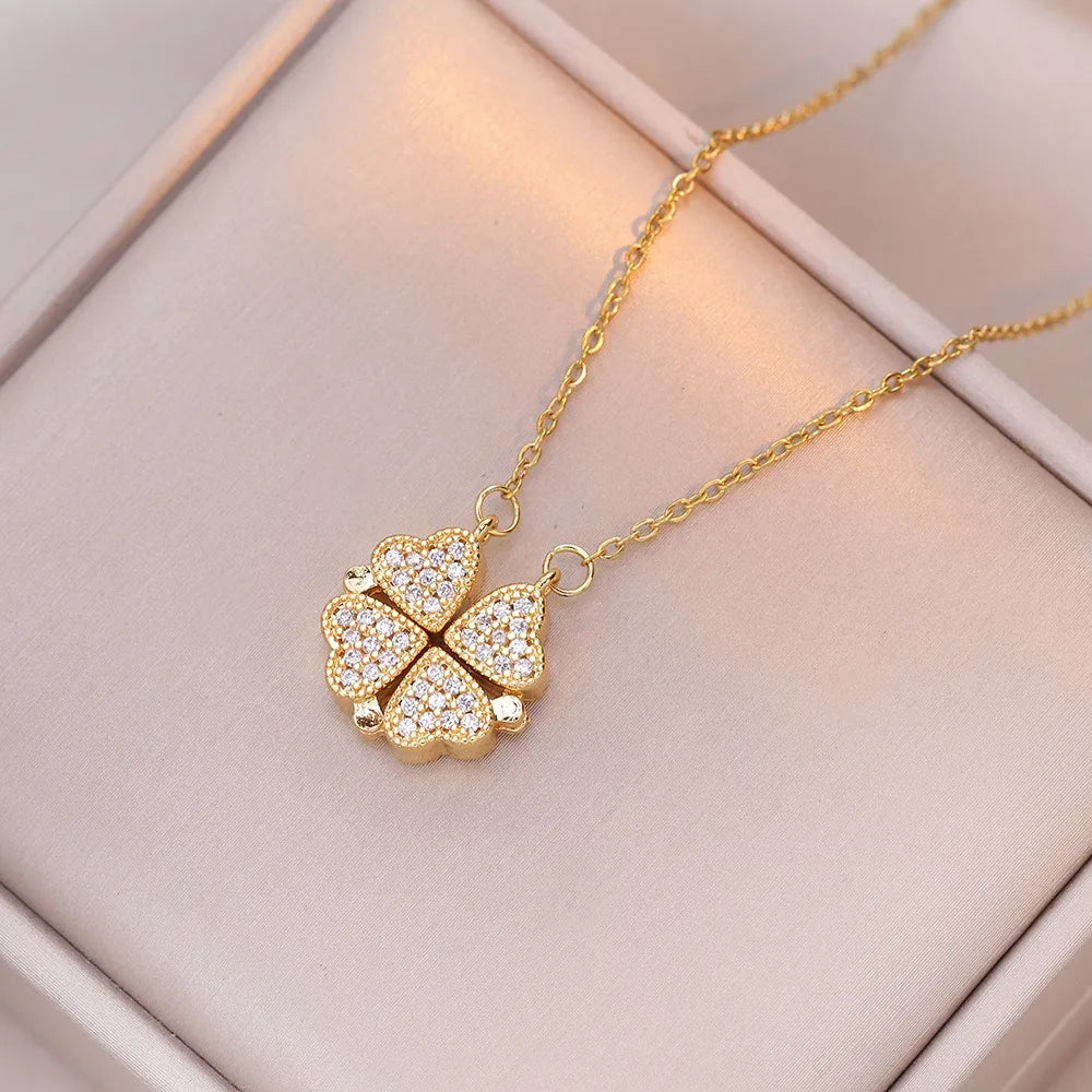 Lucky Four Leaf Clover Women Necklace