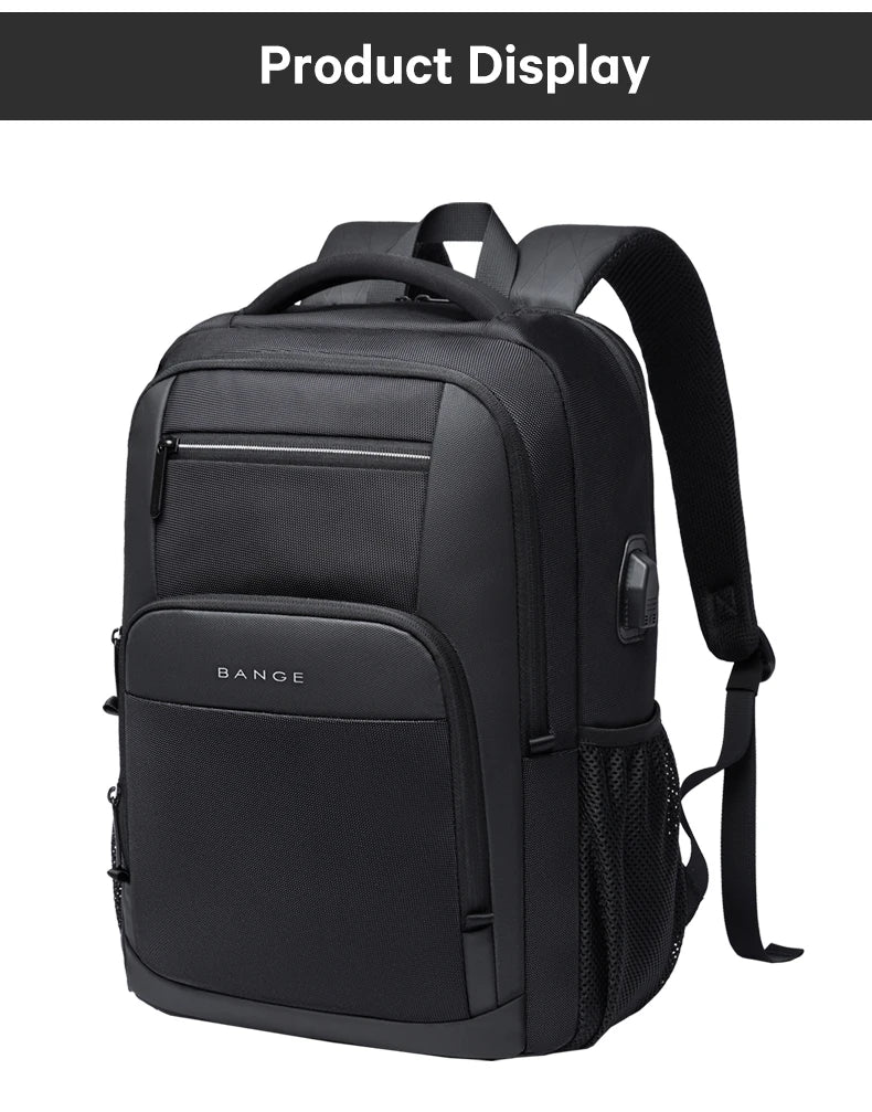 BANGE Waterproof School Laptop Backpack with USB Charging