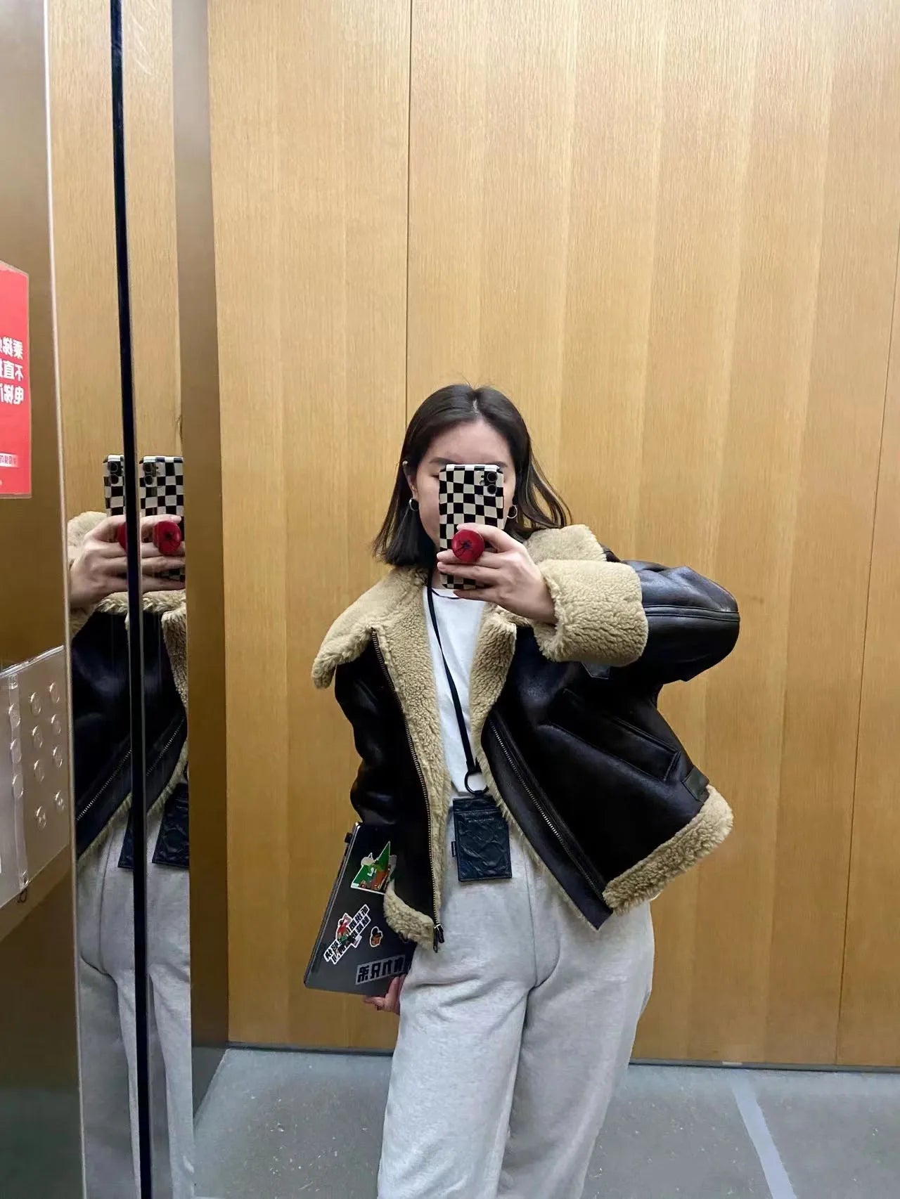 Women’s Double-Sided Warm Short Jacket – Brown Autumn/Winter Coat