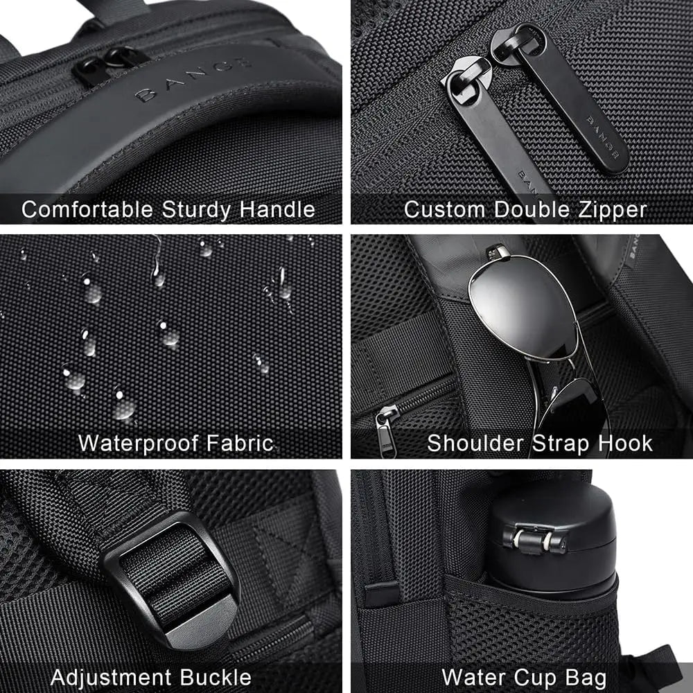 BANGE Waterproof School Laptop Backpack with USB Charging