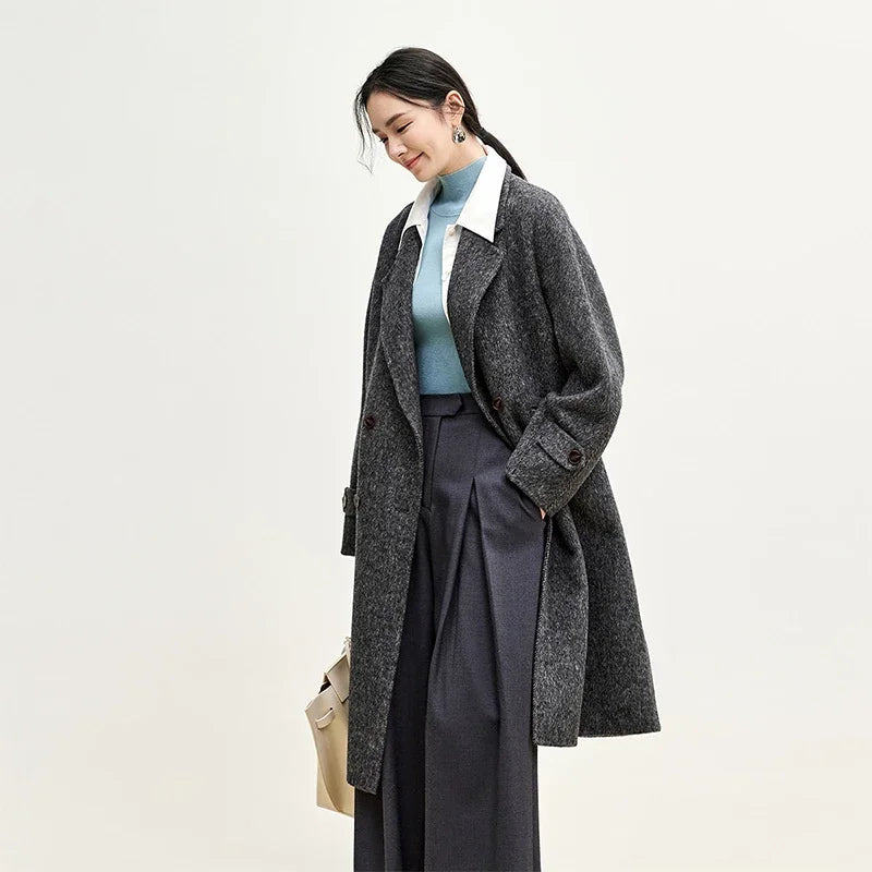 SENTUBILA Luxury Wool Coat – Elegance Redefined for Women