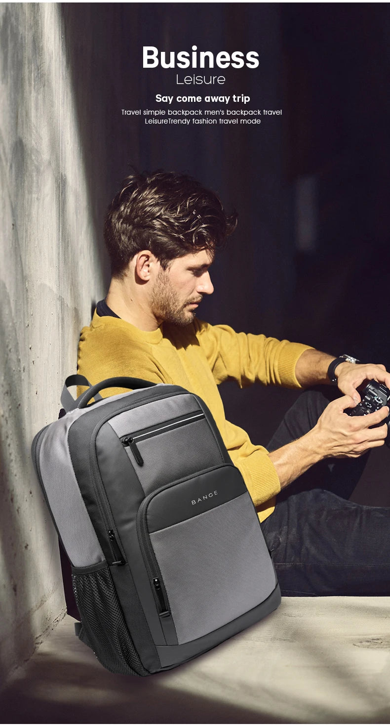 BANGE Waterproof School Laptop Backpack with USB Charging