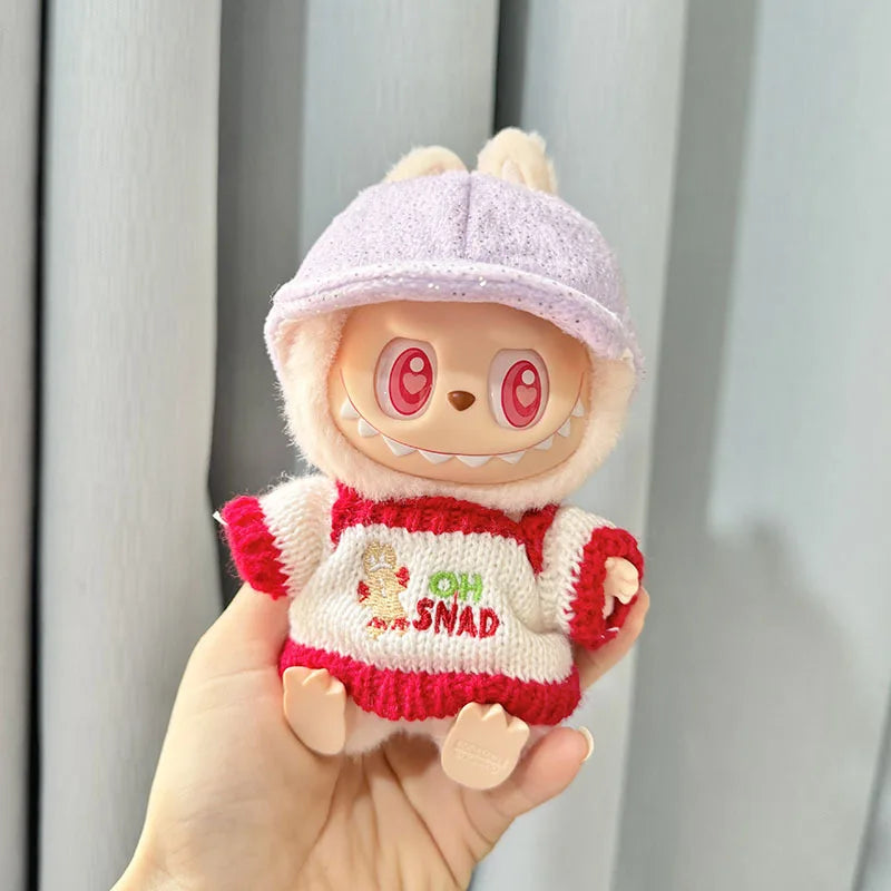 17cm Labubu Plush Doll Pumpkin Outfit – Kawaii Idol Clothes & Accessories