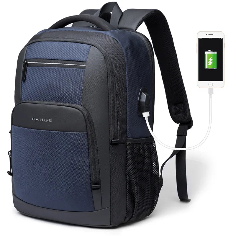 BANGE Waterproof School Laptop Backpack with USB Charging