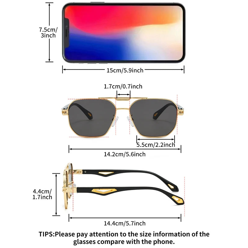 KAMMPT Vintage Square Sunglasses