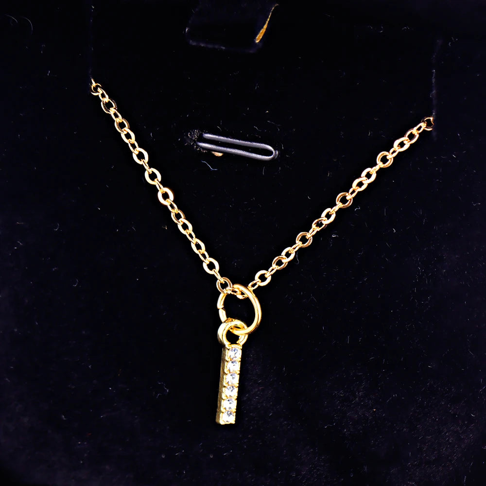 Kpop Shining A-Z Letter Pendant Charm Necklace 26 Initial Alphabet Name Golden Clavicle Chain Party Valentine's Day Jewelry Gift