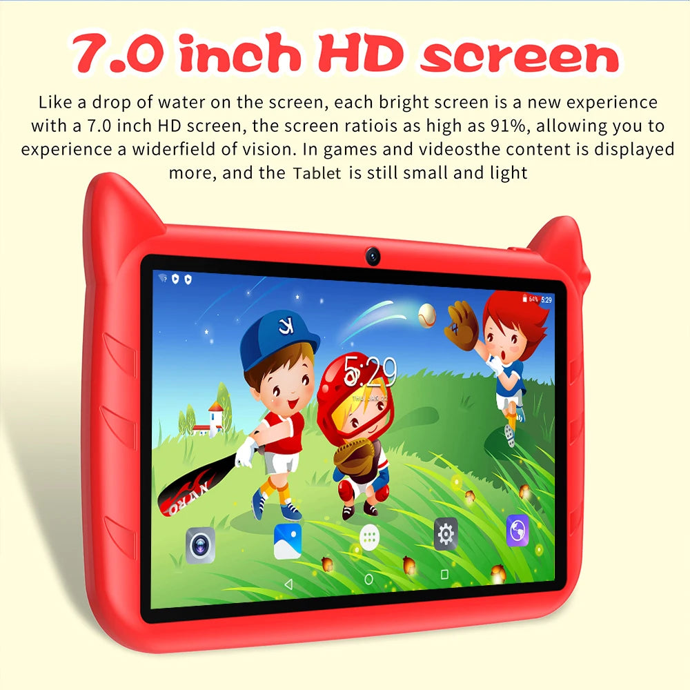 BDF 7" Kids Tablet Android 13 – 4GB+64GB, 5G WiFi, Dual Camera