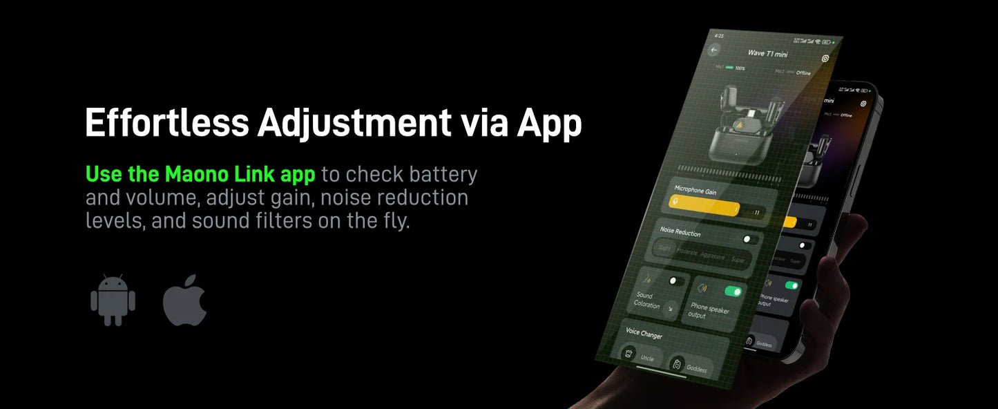 MAONO T1 Mini Wireless Lapel Mic for Phones