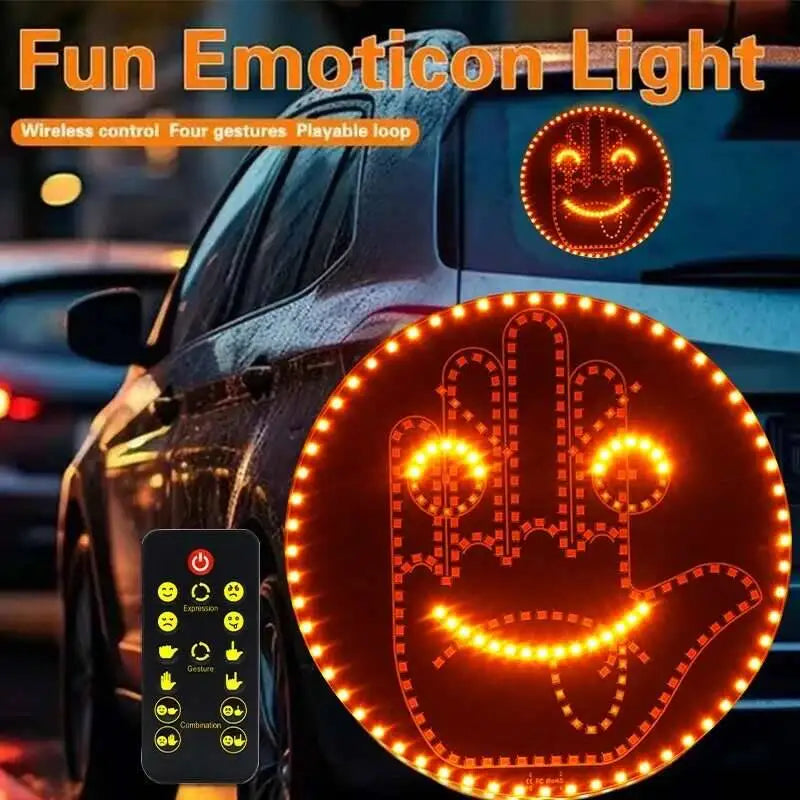Fun Emoticon LED Hand Gesture Sign Warning Brake Light