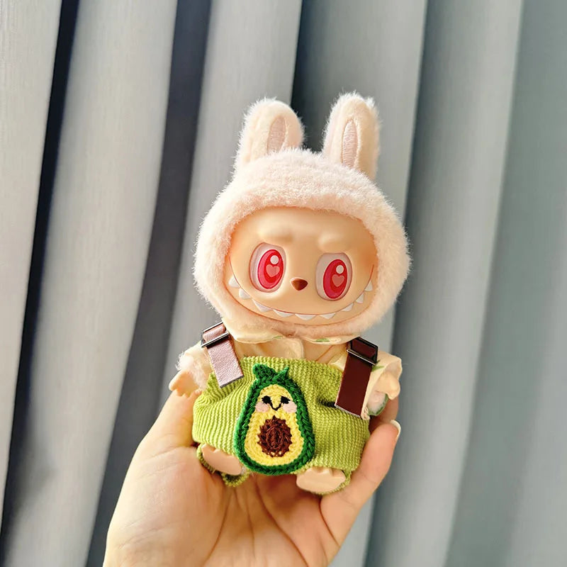 17cm Labubu Plush Doll Pumpkin Outfit – Kawaii Idol Clothes & Accessories