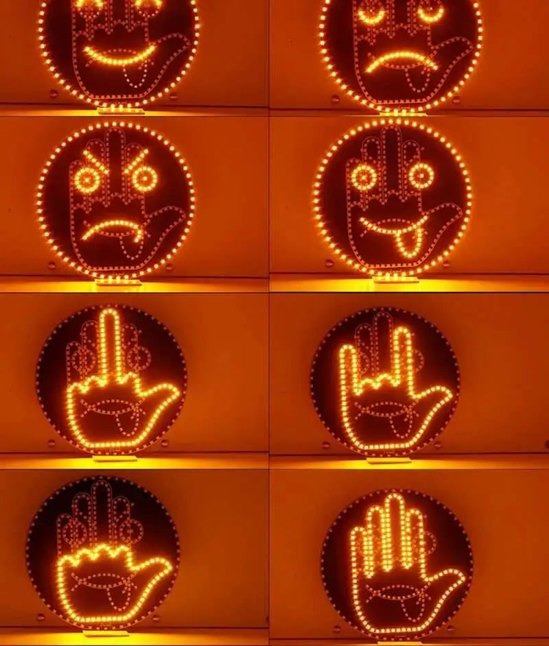Fun Emoticon LED Hand Gesture Sign Warning Brake Light