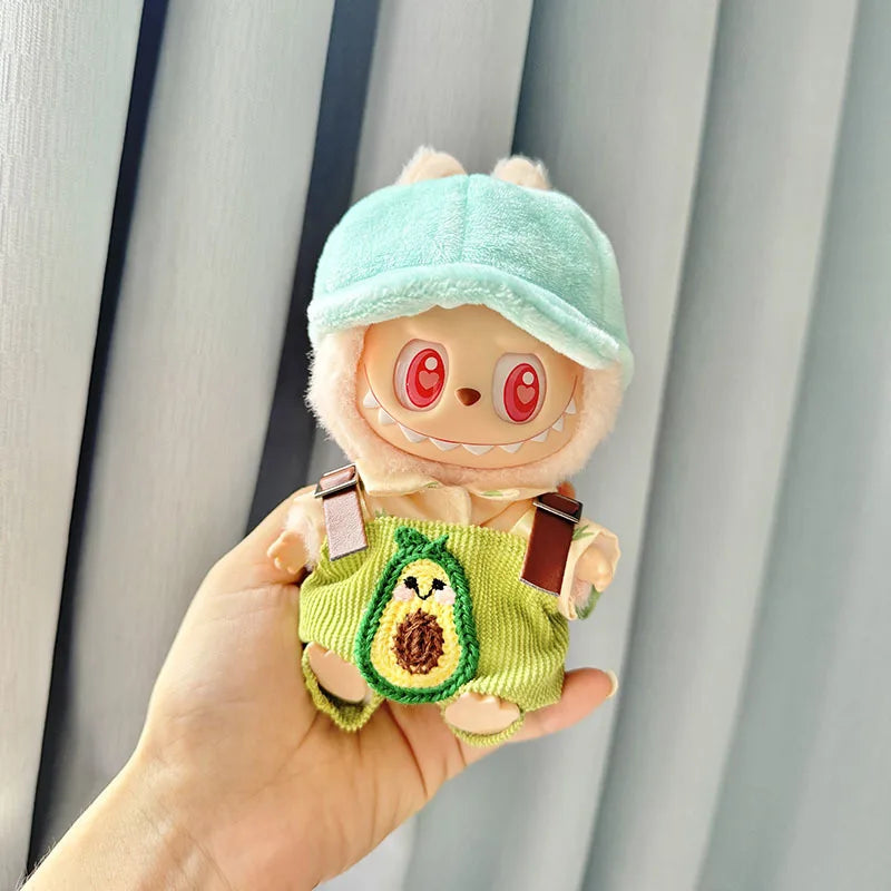 17cm Labubu Plush Doll Pumpkin Outfit – Kawaii Idol Clothes & Accessories