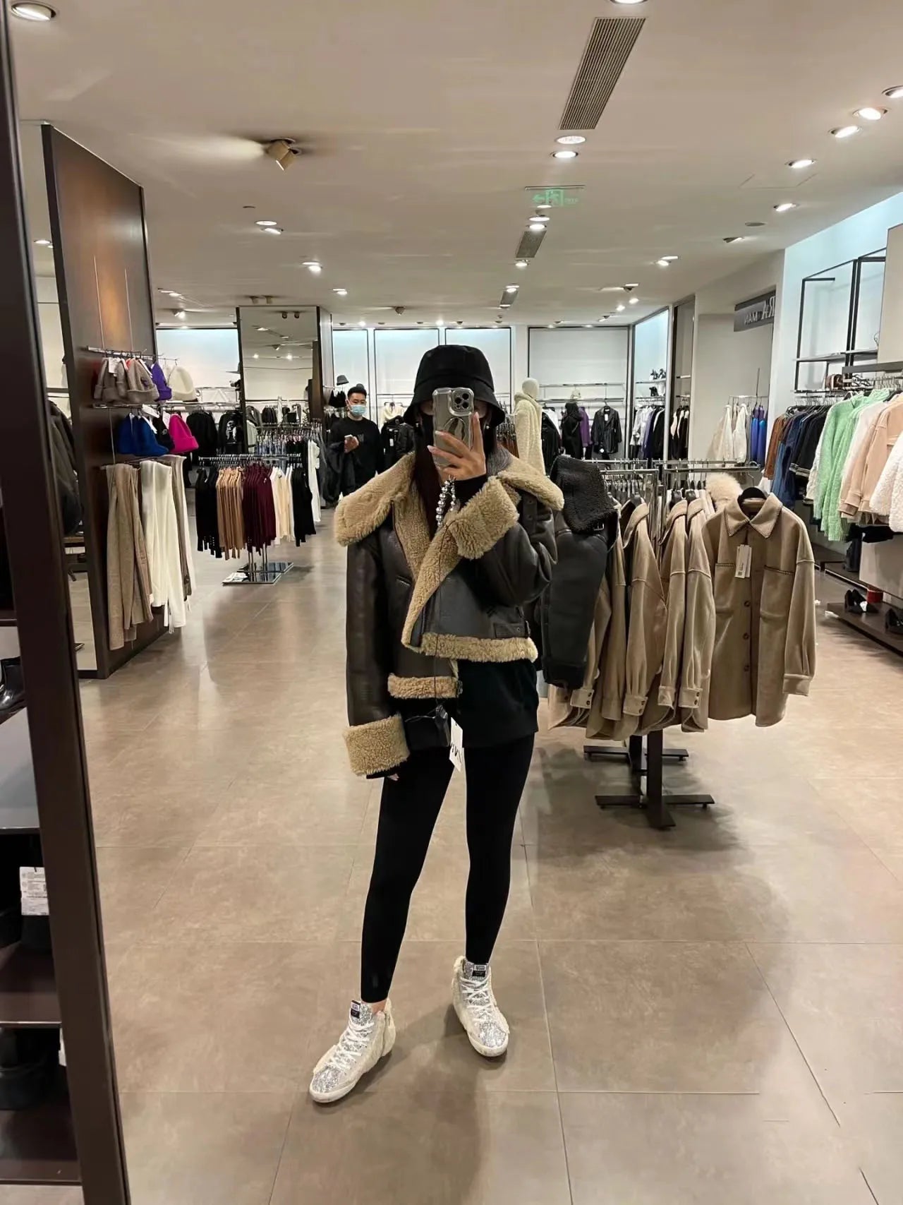 Women’s Double-Sided Warm Short Jacket – Brown Autumn/Winter Coat