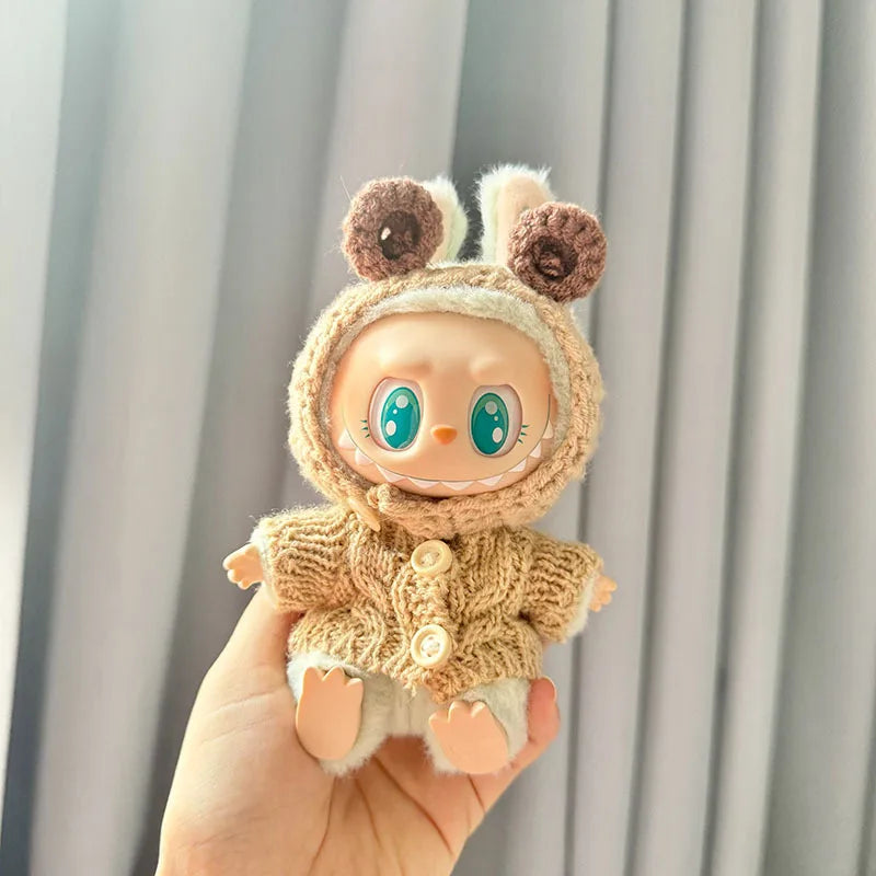 17cm Labubu Plush Doll Pumpkin Outfit – Kawaii Idol Clothes & Accessories