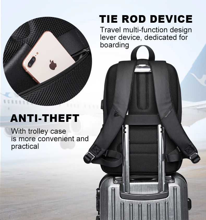 BANGE Waterproof School Laptop Backpack with USB Charging