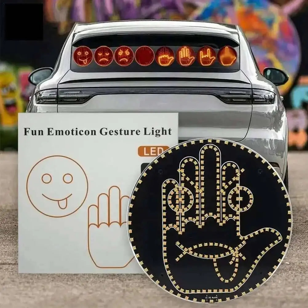 Fun Emoticon LED Hand Gesture Sign Warning Brake Light
