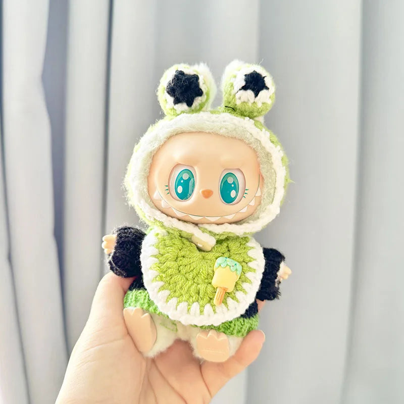 17cm Labubu Plush Doll Pumpkin Outfit – Kawaii Idol Clothes & Accessories
