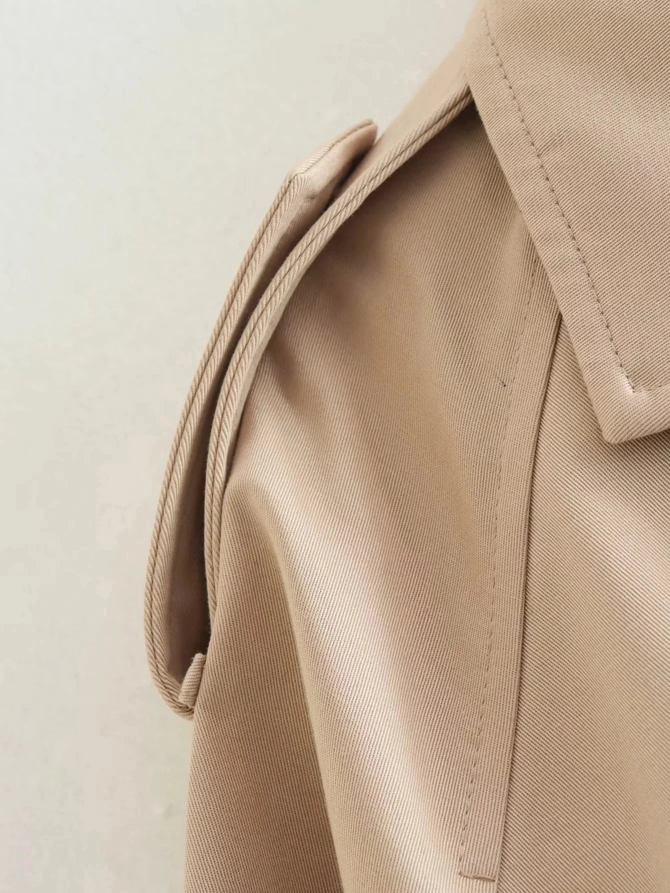 Belted Cropped Trench Jacket – Vintage Streetwear Double Breasted Coat