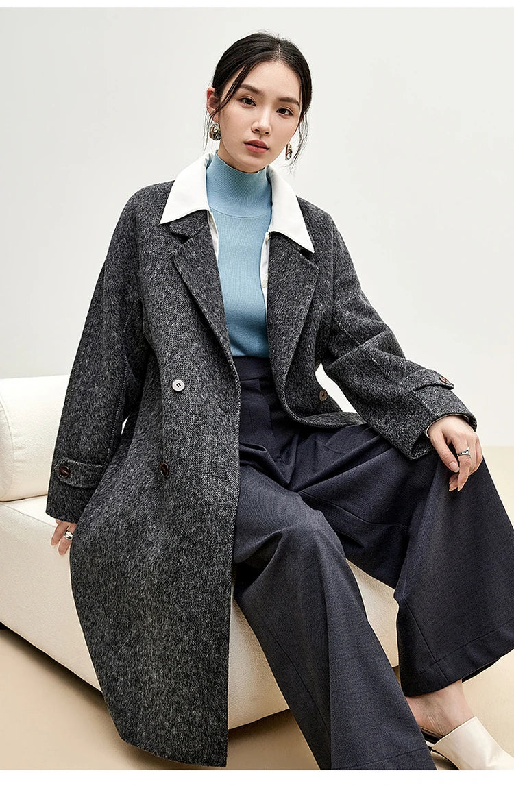 SENTUBILA Luxury Wool Coat – Elegance Redefined for Women