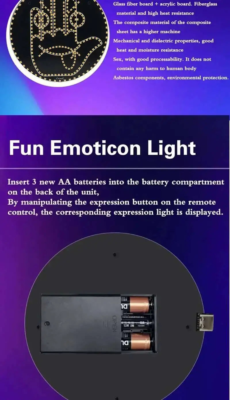 Fun Emoticon LED Hand Gesture Sign Warning Brake Light