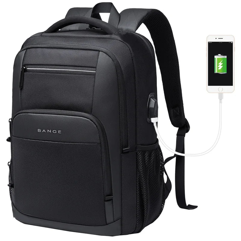 BANGE Waterproof School Laptop Backpack with USB Charging