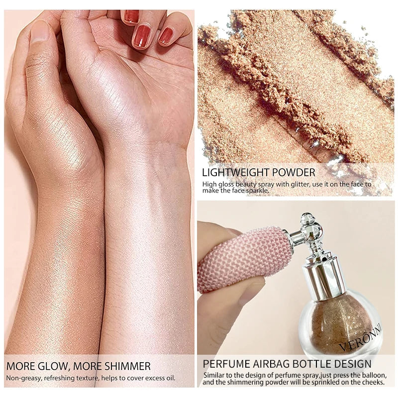Glow Shimmer Powder | Glitter Highlighter for Face, Eyes & Body