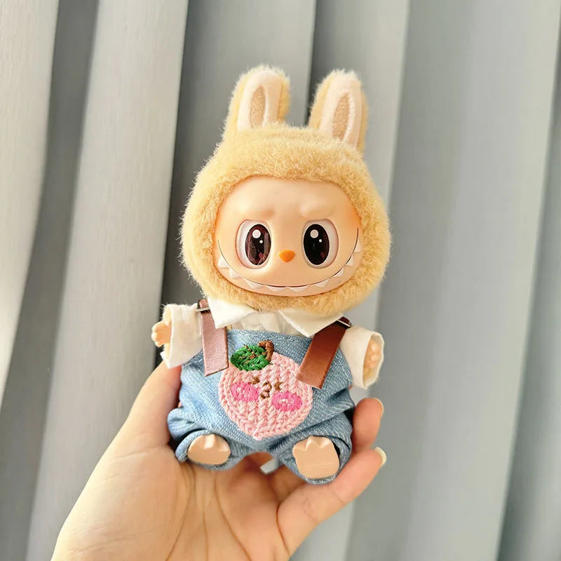 17cm Labubu Plush Doll Pumpkin Outfit – Kawaii Idol Clothes & Accessories
