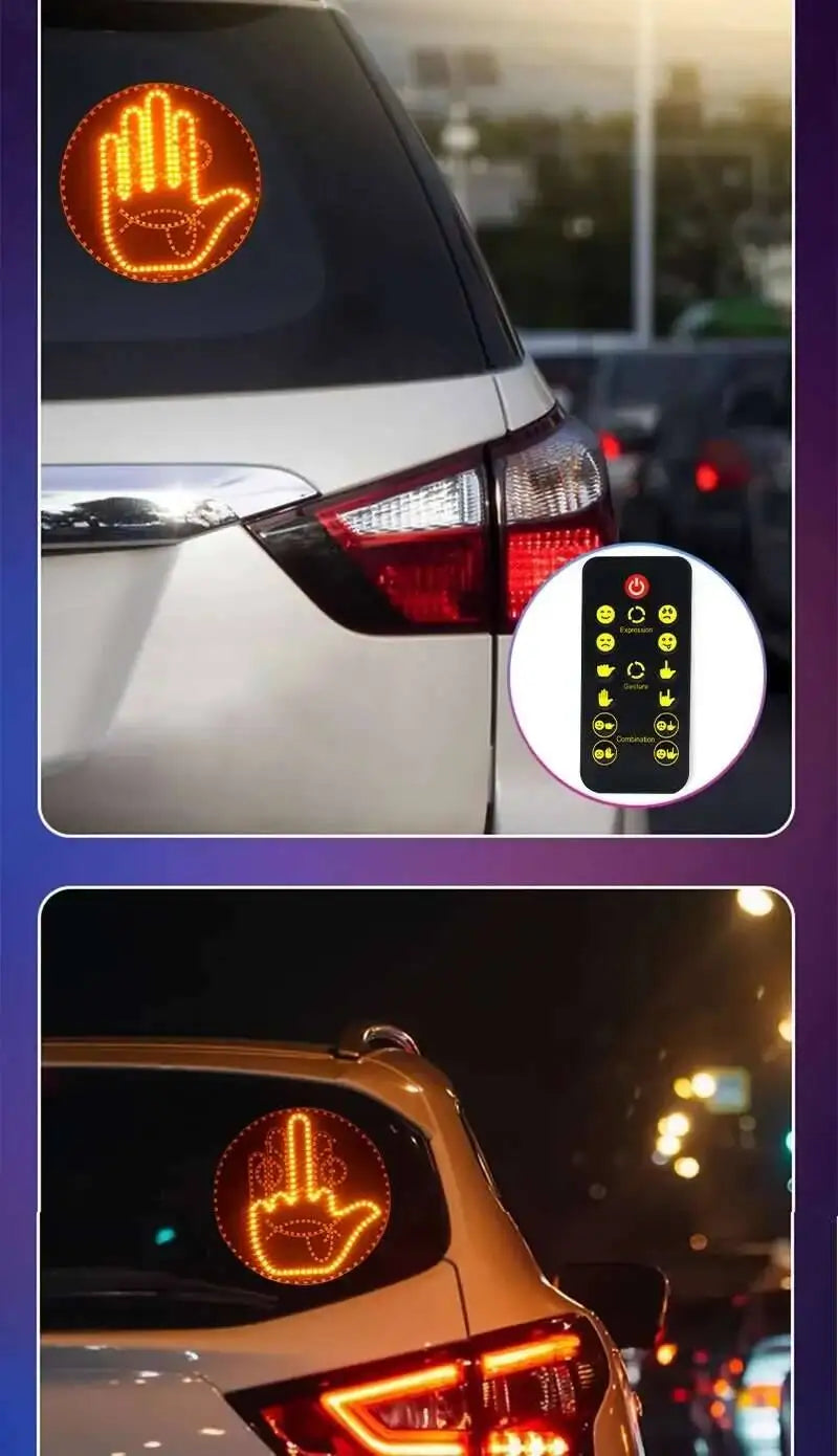 Fun Emoticon LED Hand Gesture Sign Warning Brake Light