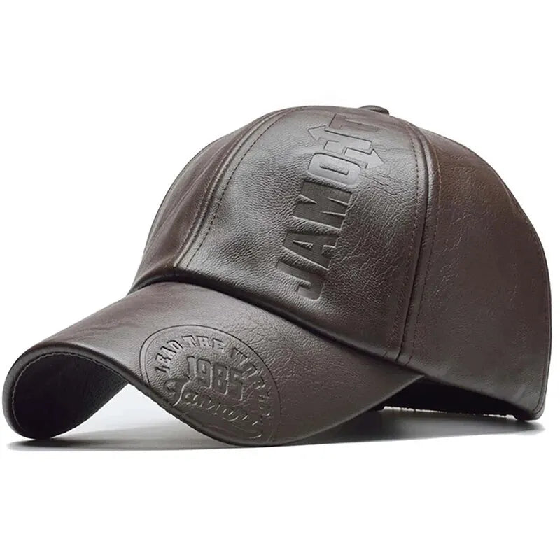 Unisex Leather Baseball Cap