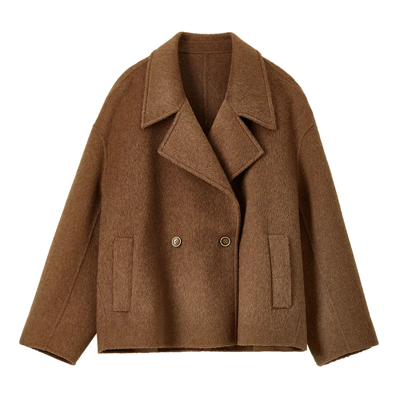 SENTUBILA Women’s Woolen Short Coat – Winter Luxury
