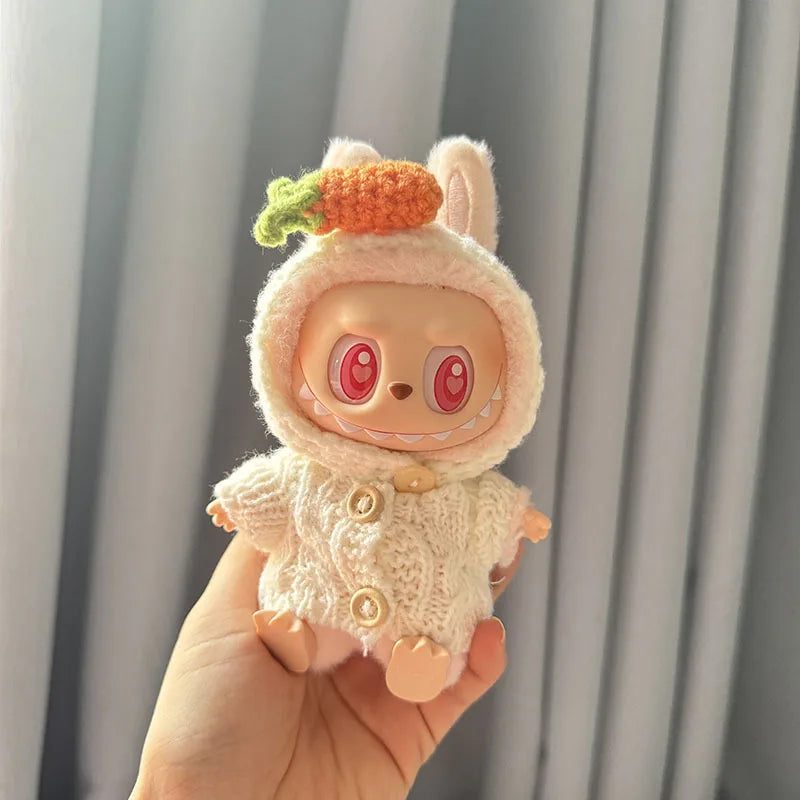 17cm Labubu Plush Doll Pumpkin Outfit – Kawaii Idol Clothes & Accessories