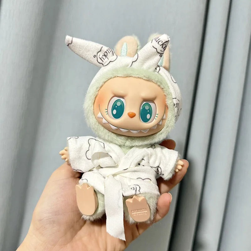 17cm Labubu Plush Doll Pumpkin Outfit – Kawaii Idol Clothes & Accessories