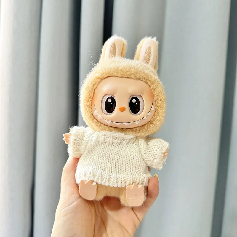 17cm Labubu Plush Doll Pumpkin Outfit – Kawaii Idol Clothes & Accessories