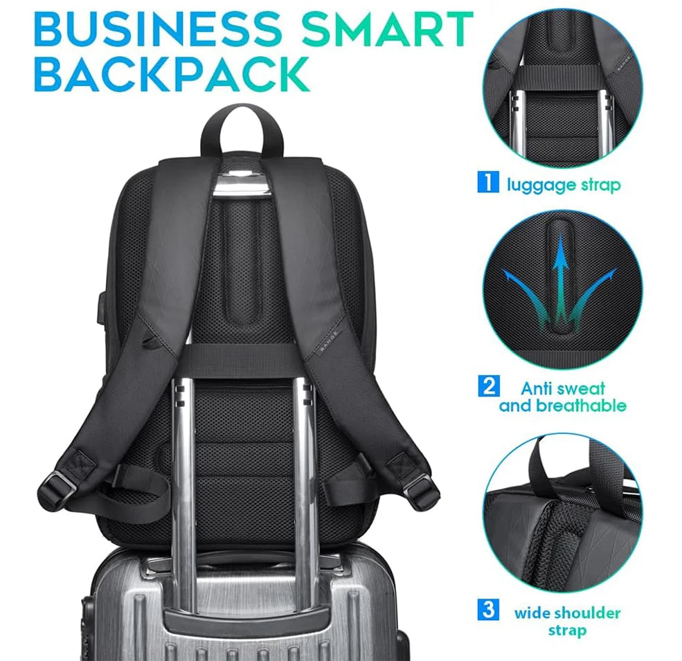 BANGE Waterproof School Laptop Backpack with USB Charging
