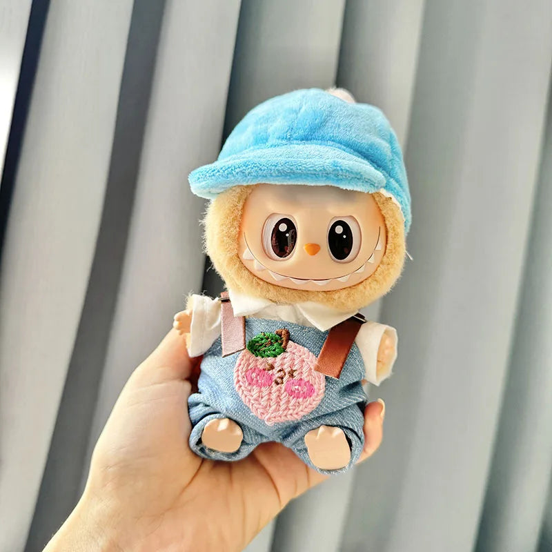 17cm Labubu Plush Doll Pumpkin Outfit – Kawaii Idol Clothes & Accessories