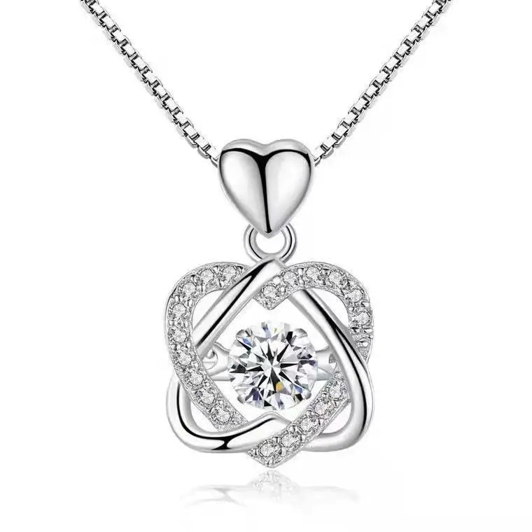 Heart Necklaces With Creative Rose Gift Box For Women Girlfriend 2024 Valentine Day Present Fashion Wedding Romantic Jewelry