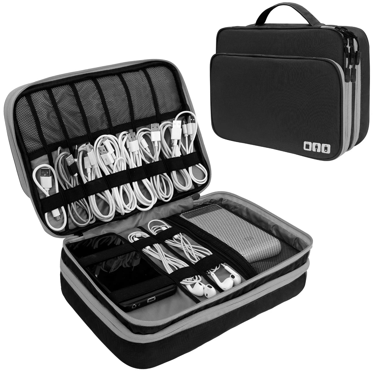 Multi-Layer Travel Cable Organizer Bag