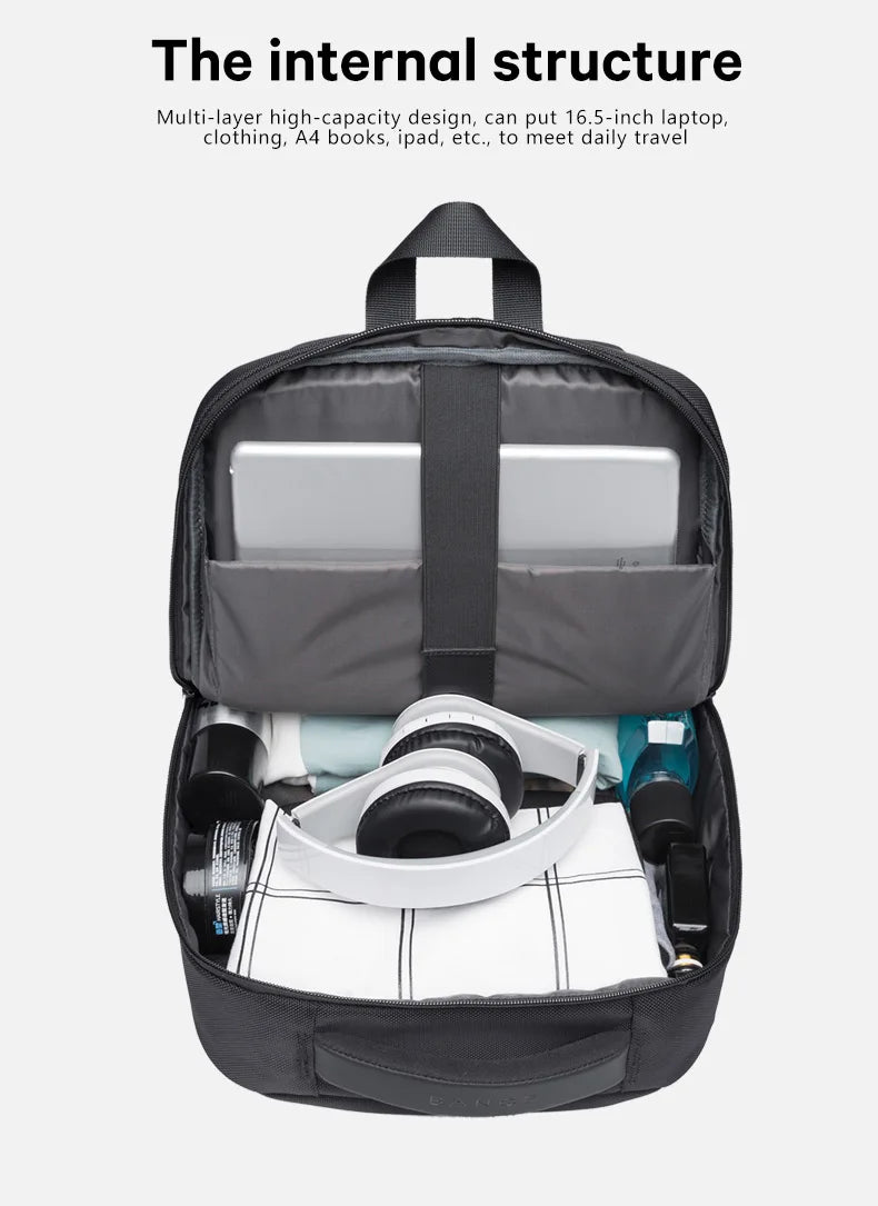 BANGE Waterproof School Laptop Backpack with USB Charging