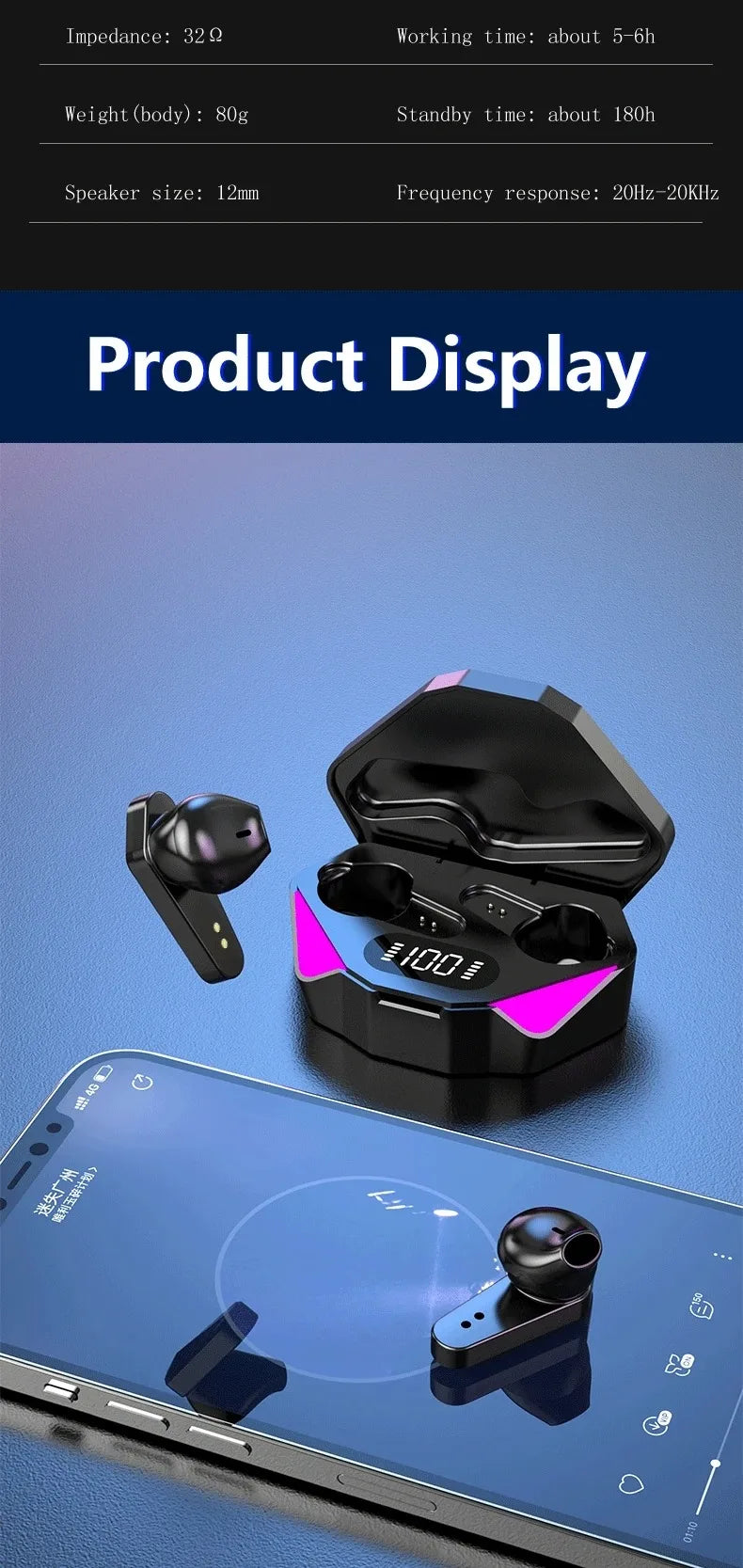 X15 TWS Wireless Gaming Earbuds
