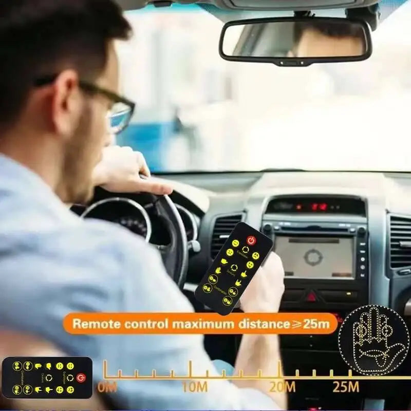 Fun Emoticon LED Hand Gesture Sign Warning Brake Light