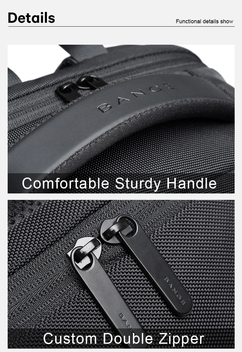 BANGE Waterproof School Laptop Backpack with USB Charging