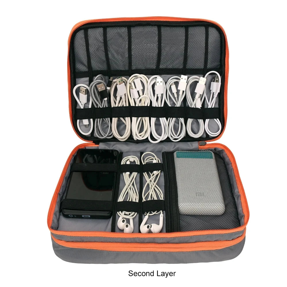 Multi-Layer Travel Cable Organizer Bag