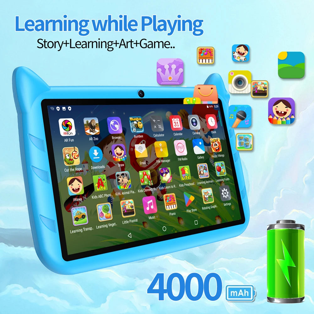 BDF 7" Kids Tablet Android 13 – 4GB+64GB, 5G WiFi, Dual Camera