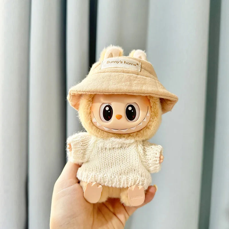 17cm Labubu Plush Doll Pumpkin Outfit – Kawaii Idol Clothes & Accessories
