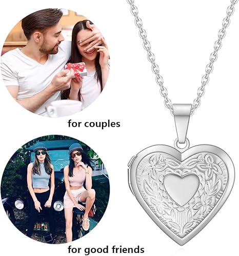 Openable Silver Heart Locket Necklace