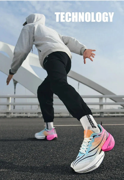 Unisex Carbon Plate Running Shoes – Lightweight, Breathable, Cushioned, Nonskid