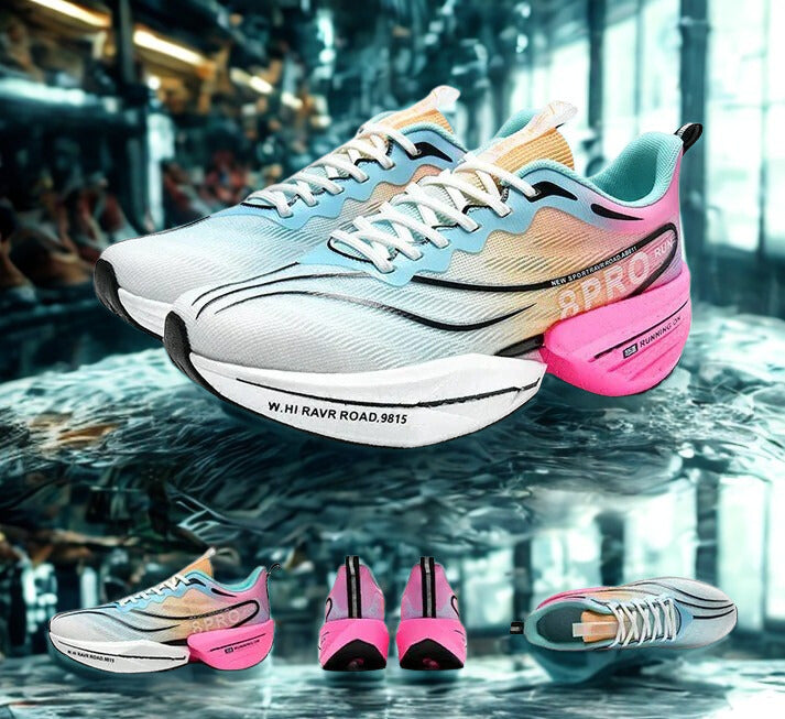 Unisex Carbon Plate Running Shoes – Lightweight, Breathable, Cushioned, Nonskid